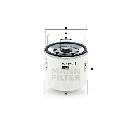 MANN Olejovy filter W 1126/11  OL.GOLF VI,IBIZA 2.0TDI 08-