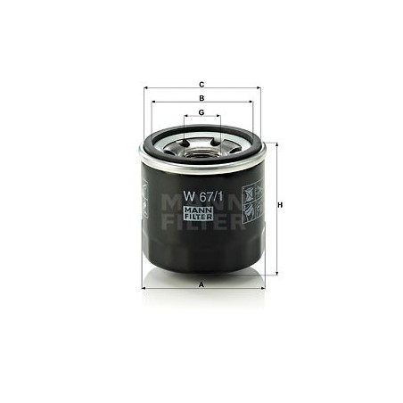 MANN Olejovy filter W 67/1  OL.GOLF VI,IBIZA 2.0TDI 08-