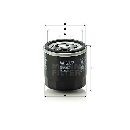 MANN Olejovy filter W 67/2  OL.GOLF VI,IBIZA 2.0TDI 08-