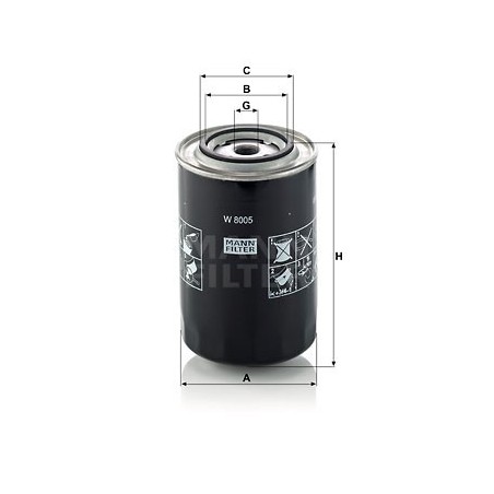 MANN Olejovy filter W 8005  OL.GOLF VI,IBIZA 2.0TDI 08-
