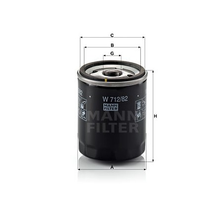 MANN Olejovy filter W 712/82  OL.GOLF VI,IBIZA 2.0TDI 08-
