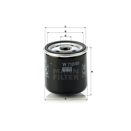 MANN Olejovy filter W 712/80  OL.GOLF VI,IBIZA 2.0TDI 08-