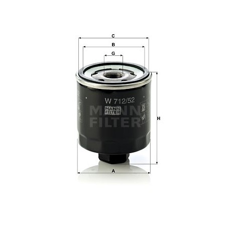 MANN Olejovy filter W 712/52  OL.GOLF VI,IBIZA 2.0TDI 08-