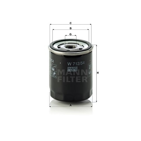 MANN Olejovy filter W 712/54  OL.GOLF VI,IBIZA 2.0TDI 08-