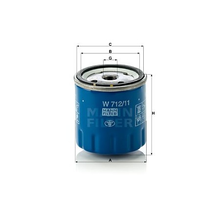 MANN Olejovy filter W 712/11  OL.GOLF VI,IBIZA 2.0TDI 08-