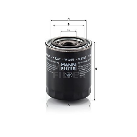 MANN Hydraulicky filter automatickej prevodovky W 923/7  OL.GOLF VI,IBIZA 2.0TDI 08-