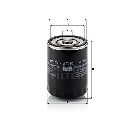 MANN Olejovy filter W 718/2  OL.GOLF VI,IBIZA 2.0TDI 08-