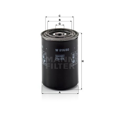 MANN Olejovy filter W 816/80  OL.GOLF VI,IBIZA 2.0TDI 08-
