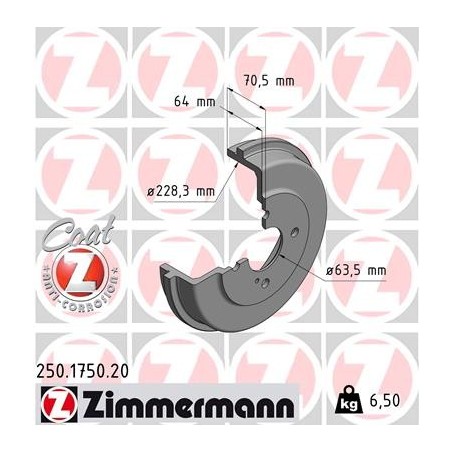ZIMMERMANN Brzdovy bubon 250.1750.20